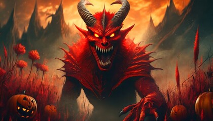 Wall Mural - red devil in the night