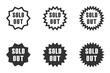 Sold out icon set. Vector illustration.