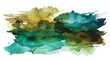 Watercolor abstract background blue green brown 