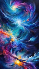 Wall Mural - colorful galaxy background with space use for smartphone wallpaper