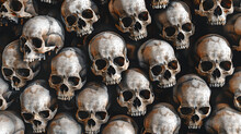 Wall Of Skulls Stacked Together Filling Frame