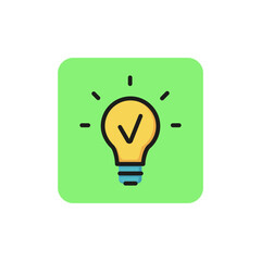 Poster - Line icon of light bulb. Idea, innovation, solution. Light concept. Can be used for topics like business, energy, economy