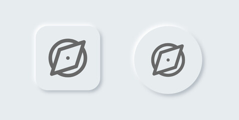 Poster - Compass line icon in neomorphic design style. Exploration signs vector illustration.