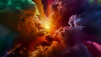 Wall Mural - colorful cosmic clouds with deep space bright universe