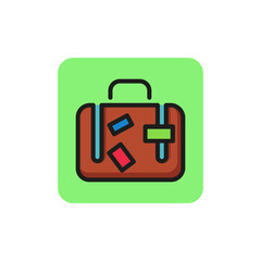 Poster - Line icon of suitcase. Luggage, checkroom, baggage space. Travel concept. Can be used for topics like airport, transportation, tourism
