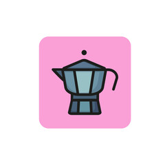 Poster - Line icon of coffeepot. Milk jug, breakfast, crockery. Coffee concept. Can be used for topics like drink, kitchen equipment, domestic life