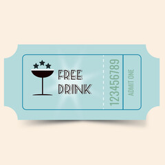 Wall Mural - Ticket free drink