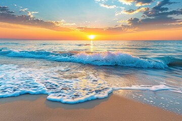  Beach Wave. Picturesque Sunrise Over the Sea with Stunning Colors