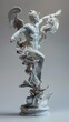 Dramatic Mythical Creature Sculpture with Flowing Transparent Form