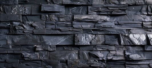 Black brick wall dark stone texture.,Black stone wall background texture, black block marble wall texture and background. design interior.