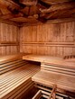 wooden Finnish sauna in relaxing ambience