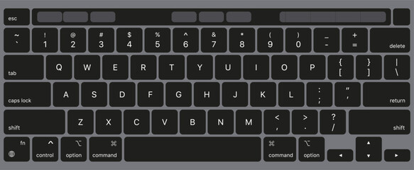 Laptop, pc, computer keyboard mockup. Vector EPS 10