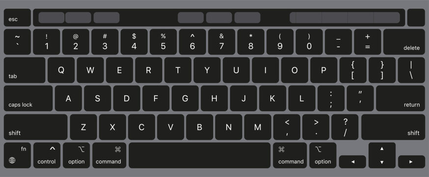 Laptop, pc, computer keyboard mockup. Vector EPS 10