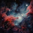 Captivating Illustration of a Nebula with Sparkling Stars in Outer Space
