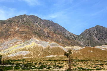 Picturesque mountains of Stefanos crater on the island of Nisyros. Greece