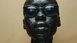 Mannequin wearing black mask and sunglasses