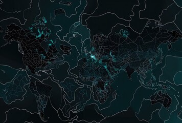 Map of european country on dark background. Vector illustration.