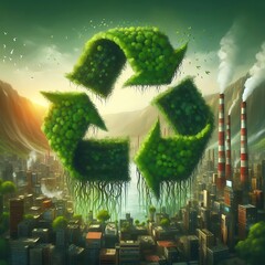 waste recycling concept to save the earth