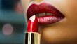 Generated image of lipstick make up close up
