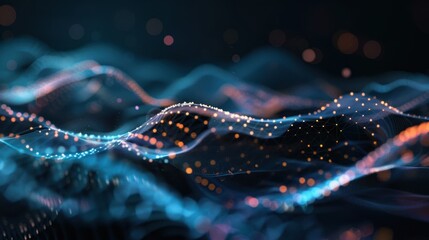 Poster - abstract background with connecting dots and lines. Connection structure. Science background. futuristic.