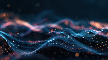 Poster - abstract background with connecting dots and lines. Connection structure. Science background. futuristic.