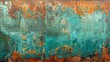 Oilp painting Abstract, copper verdigris, oil effect, teal aging, twilight, panoramic, aged texture. 32