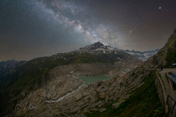 Sustenpass with Steingletcher and Steinsee, Switzerland, Europa. Sustenpass is a mountain pass in the Swiss Alps