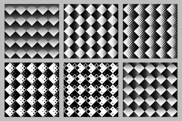 Poster - Seamless diagonal square pattern background set - geometrical  vector illustration