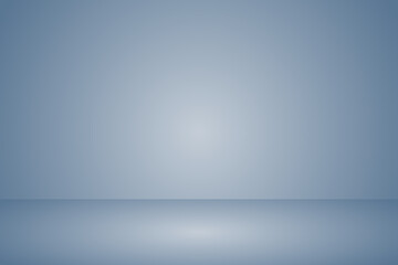 Wall Mural - empty blue soft smooth blur 3d room background, studio background in light blue gradient color, back