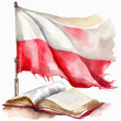 Flaga Polski i księga ilustracja