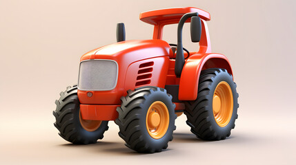 Canvas Print - Tractor Icon 3d