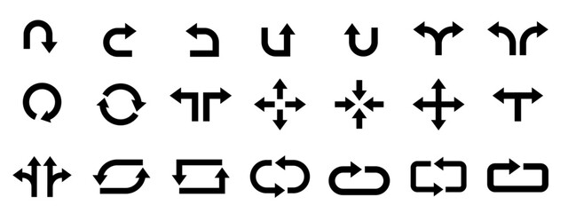 Fototapete - Arrow Direction icon vector. Arrow icons set. Direction symbols vector illustration