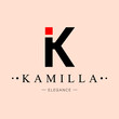 Bundle Minimalistic Logos. Monogram of letters K. square. Vector design. for beauty salon or art studio.