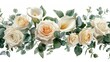 Elegant Floral Watercolor Wreath with Roses, Peonies, and Calla Lilies Generative AI