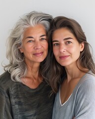 Wall Mural - Portrait of senior woman with daughter 