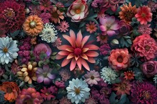 3D Kaleidoscope Of Flowers