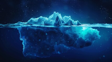 Wall Mural - Iceberg ice on dark background sea wallpaper