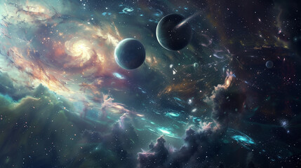 Wall Mural - space galaxy background