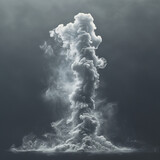 Fototapeta  - Full frame of white smoke cloud floating on the ground on a black background.