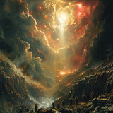 Fototapeta  - Fantastic background - when heaven meets hell