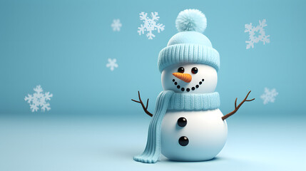 Canvas Print - Snowman winter icon 3d