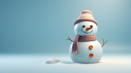 Canvas Print - Snowman winter icon 3d