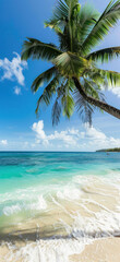 Wall Mural - Tropical Beach Paradise View., Amazing and simple wallpaper, for mobile