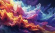 Illustrate a mesmerizing abstract landscape using digital photorealistic techniques, focusing on fluid transitions of colors and shapes