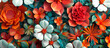 abstract colorful 3d flowers pattern background. spring concept background