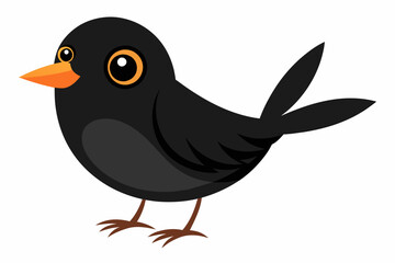 Sticker - blackbird vector illustration