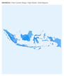 Indonesia plain country map. High Details. Solid Regions style. Shape of Indonesia. Vector illustration.