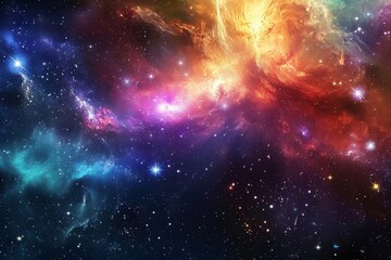 Wall Mural - an image capturing a vibrant and celestial setting, displaying an array of stars against a colorful 