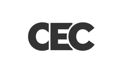 Poster - CEC logo design template with strong and modern bold text. Initial based vector logotype featuring simple and minimal typography. Trendy company identity.