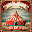 Vintage traveling circus poster, mock up